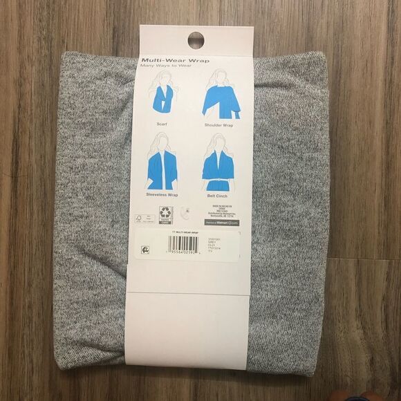 Women's Gray Multi Wear Wrap - Picture 6 of 7